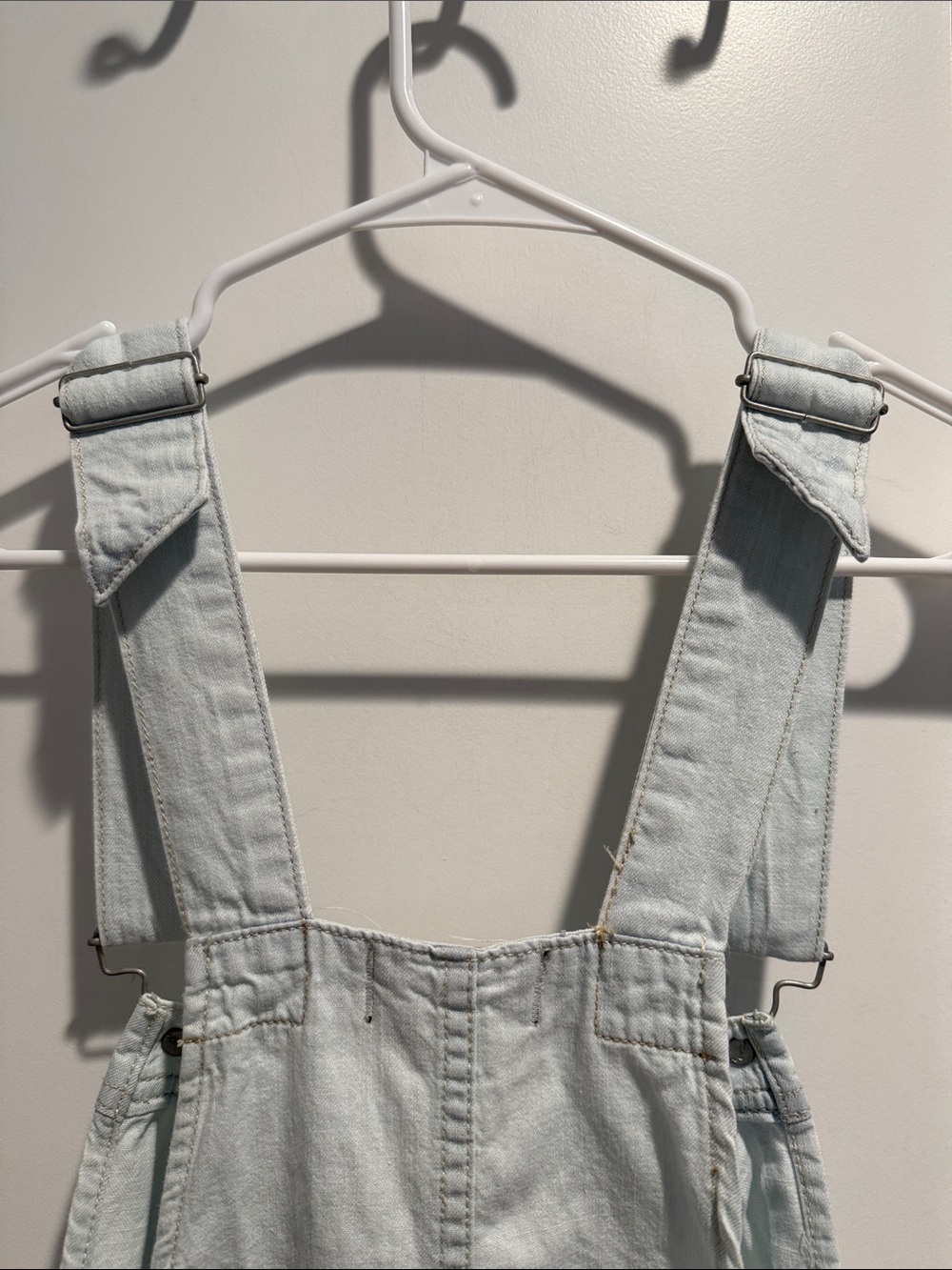 We The Free Light Wash Denim Overall Romper - Pale Blue - Picture 3 of 6